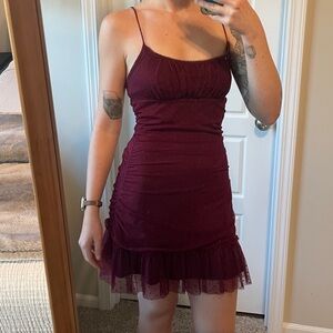 Altar’d State Mini Lace Ruffle Dress